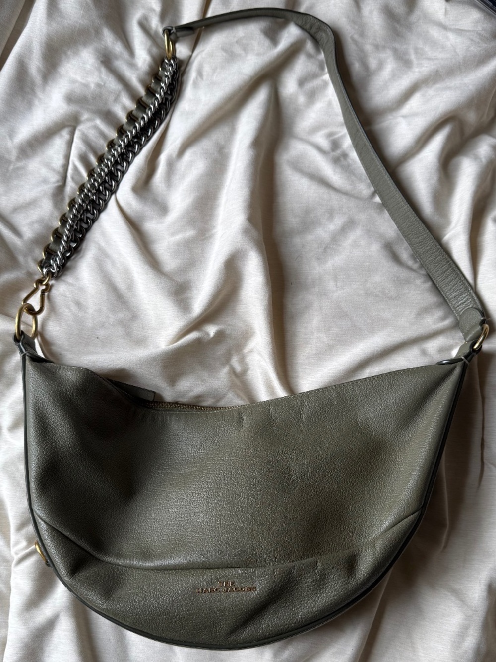 Marc Jacobs Eclipse Hobo Shoulder Bag Pebble Leather Moss Green